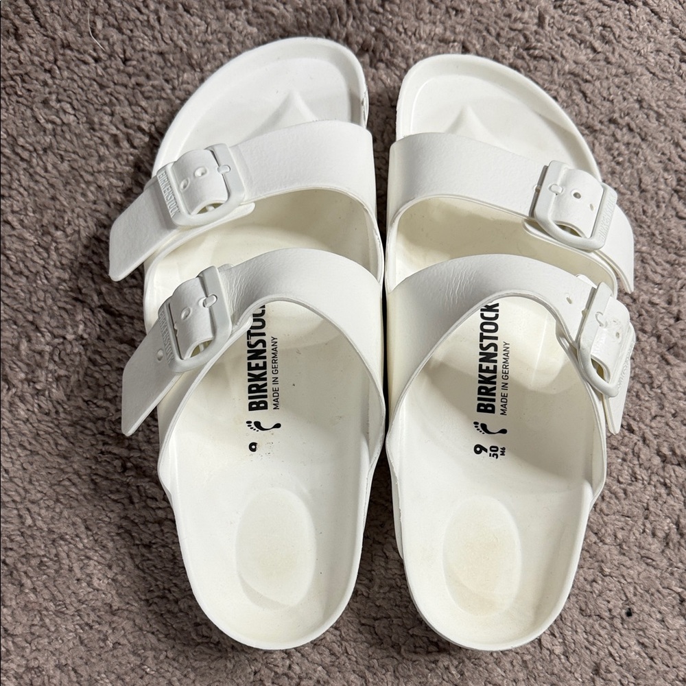Birkenstock White Arizona EVA Two-Strap Sandals